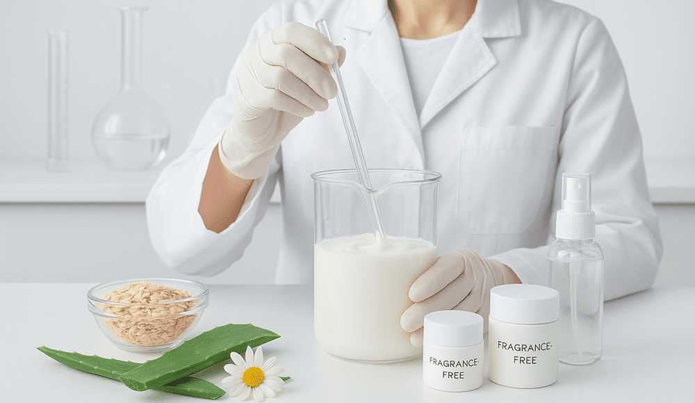 fragrance free skincare production